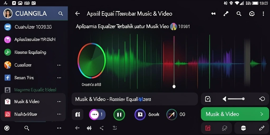 Tampilan antarmuka aplikasi Equalizer CUANGILA yang menarik dan fungsional.