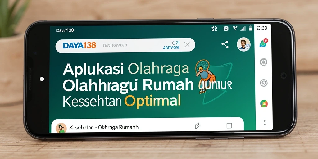 Screenshot aplikasi DAYA138 menunjukkan antarmuka latihan olahraga di rumah.